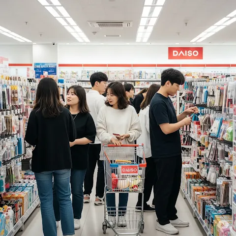 다이소 매장 쇼핑 모습