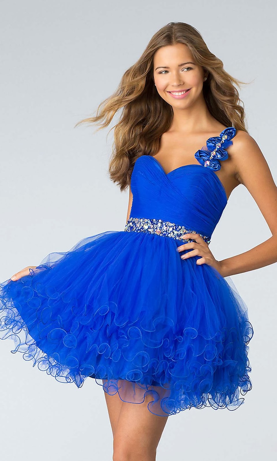 BEAUTY AND FASHION SHORT  ROYAL BLUE DRESS 