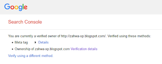 Verifikasi meta tag Google dan Bing