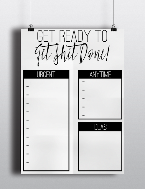 Get ready to get shit done free A4 to do list printable