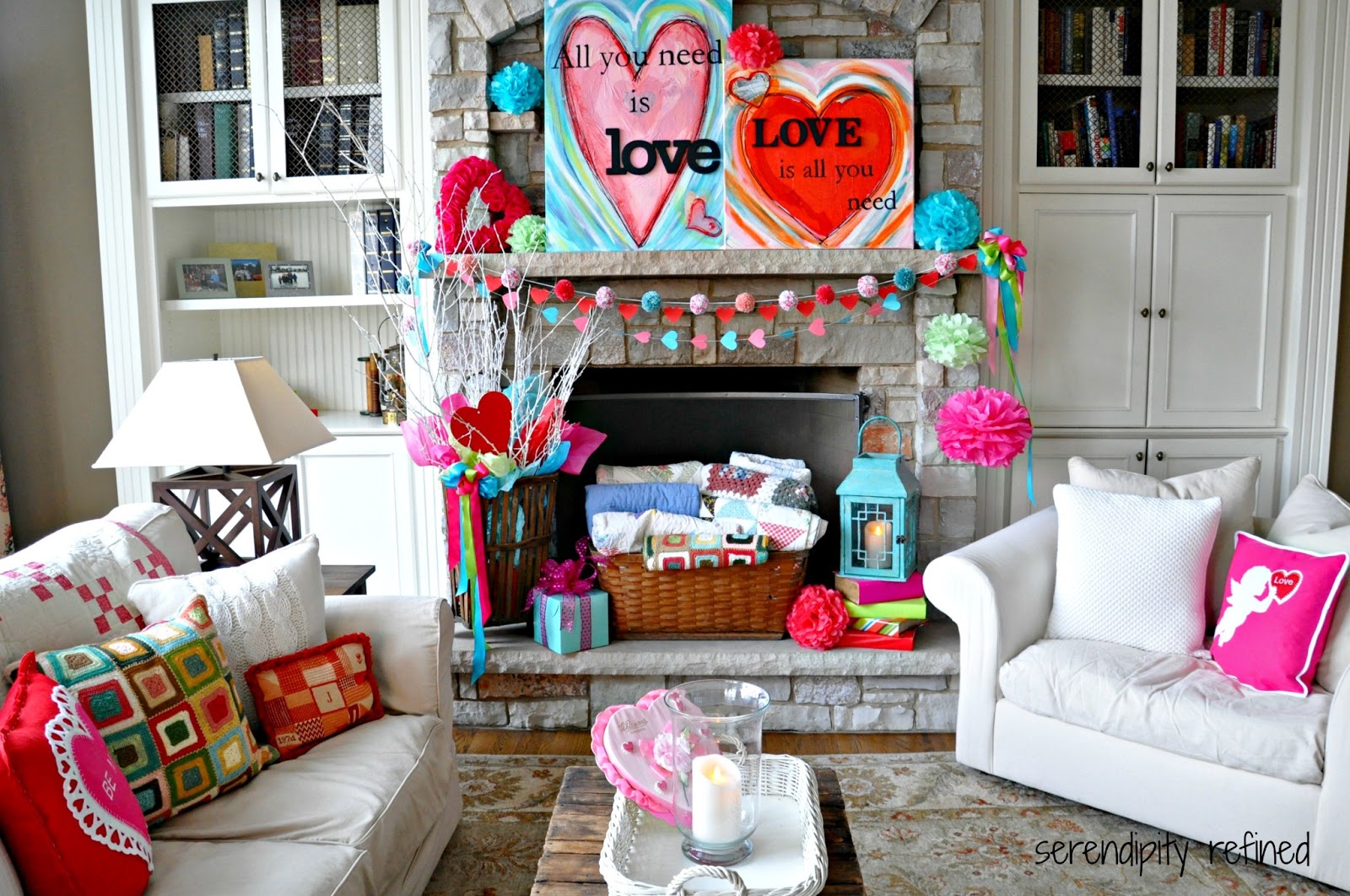Serendipity Refined Blog: Valentines Day Mantel (Easy ...