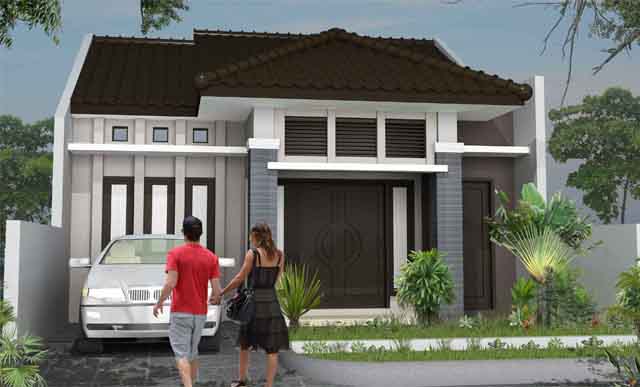 Desain rumah minimalis modern 1 lantai type 45