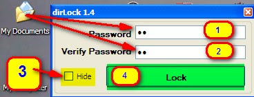 dirlock برنامج مجانى لإغلاق المجلدات و الملفات و وضع كلمات سر عليها