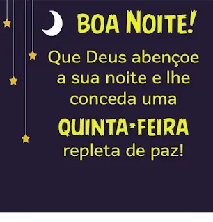 Mensagem de Boa Noite Quinta Feira