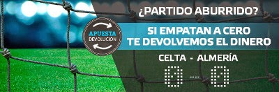 suertia bono 100 euros devolucion Celta vs Almería 19 diciembre