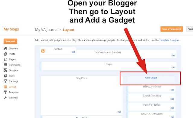 adding badge button on the blogger