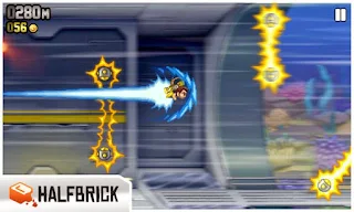 Screenshots of the Jetpack Joyride for Android tablet, phone.