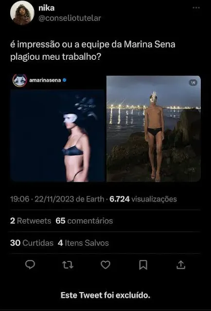 é impressao ou a equie da marina sena plagiou meu trabalho twitter tweet excluído