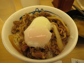 Best Tokyo Gyudon Beef Bowl; raw onsen tamago egg; Tokyo Consult. TokyoConsult