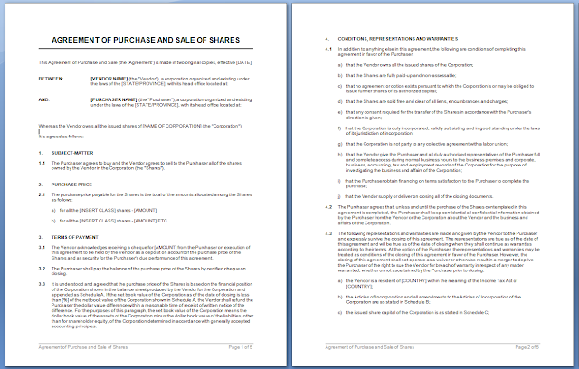 Agreement of Purchase and Sale of Shares