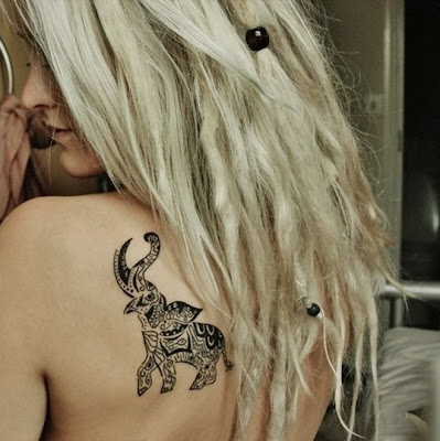 elephant tribal tattoo for women