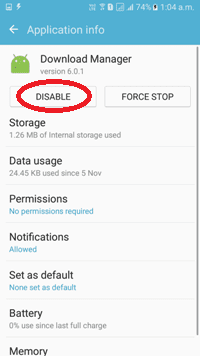 Disable and then enable Download Manager