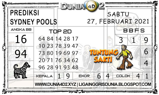 Prediksi Togel SYDNEY DUNIA4D2 27 FEBRUARI 2021