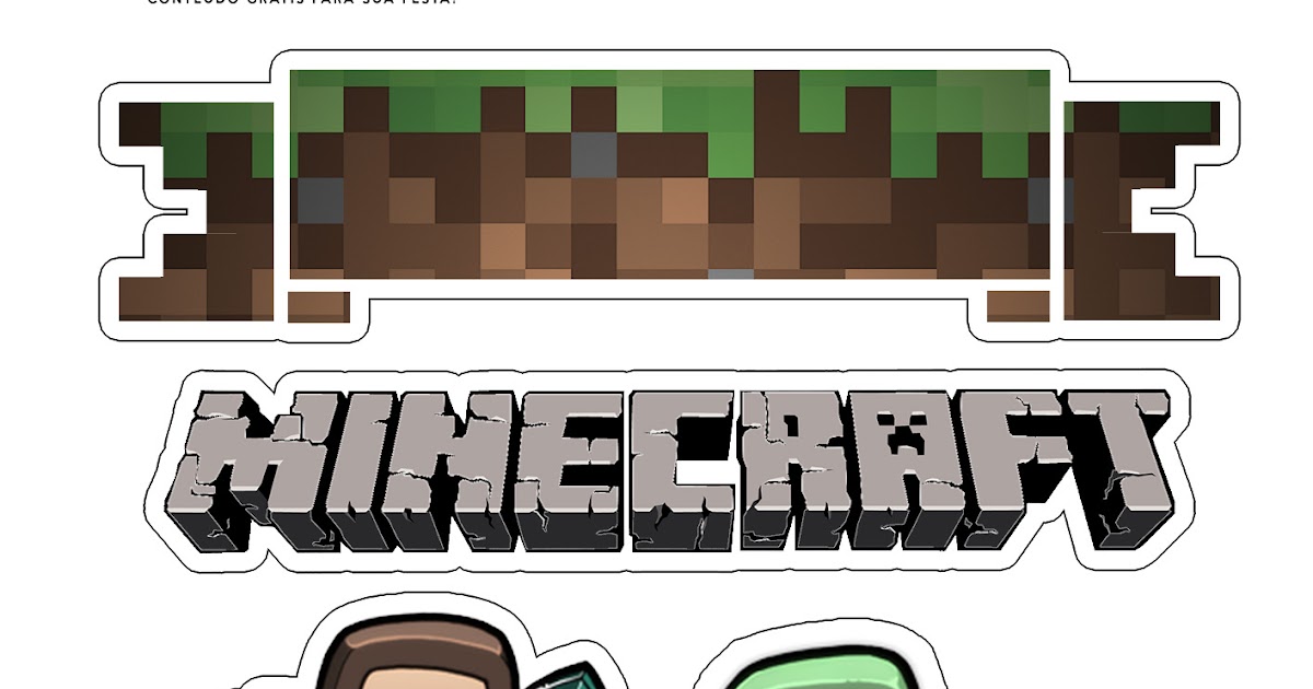 Printable Minecraft Birthday Cake Toppers - Crafts DIY and Ideas Blog