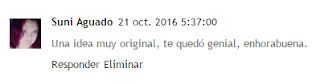 comentario realizado en el blog por la ganadora