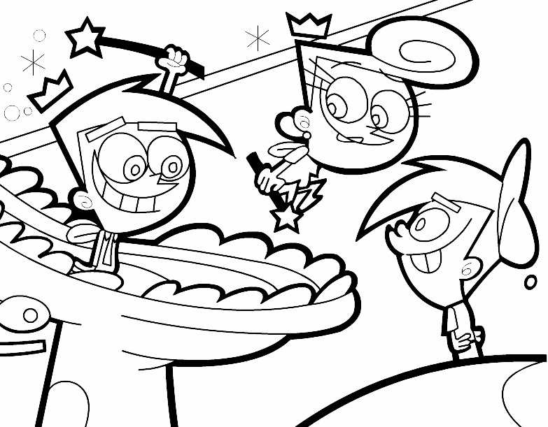 Free Kids Coloring: Timmy Wanda and Cosmos - Coloring 1