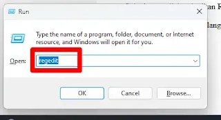 Cara Membuka Registry Editor Dengan Keyboard (Melalui Kotak Dialog RUN)