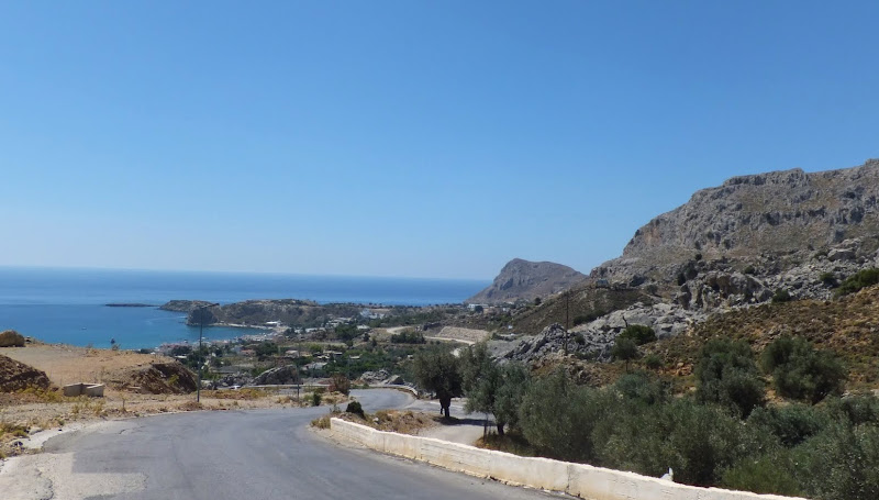 This is a photo from a previous expedition that depicts Koumelos Hill which is the steep coastal hill to the right of the picture