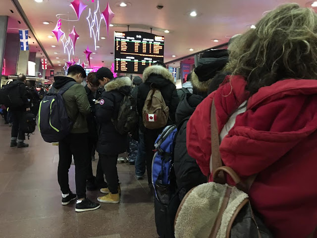 line at Central Station in Montréal, Canada