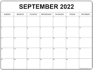 Free Printable Calendar September 2022