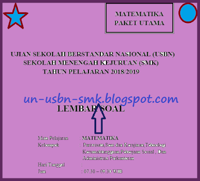 https://soalsiswa.blogspot.com - Soal USBN Matematika SMK PSP Tahun 2018/2019