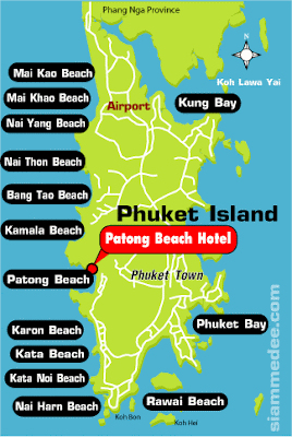 Offshore islands from the roof puddle of The Kantary Bay hotel Bangkok Thailand Travel Map & Things to do in Bangkok : PHUKET