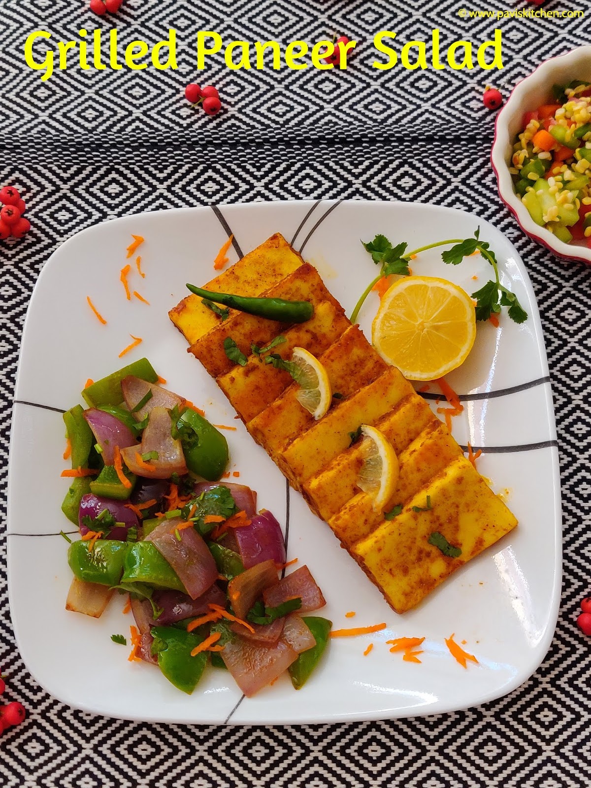 Grilled Paneer Recipe | Homemade Grilled Paneer Salad