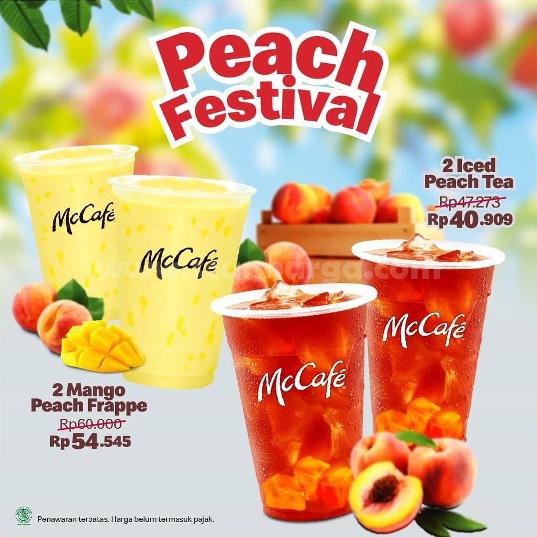 McDonalds Peach Festival - Beli 2 Iced Peach Tea harga mulai 40 Ribuan