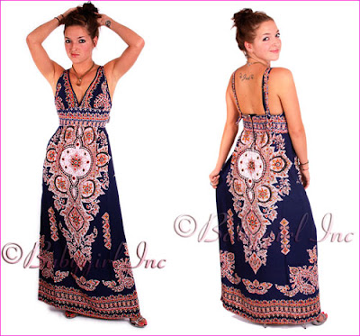 This Rayon Boho Maxi Dress features an ethnic-inspired Indian print flouncy, 