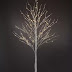 7' White Birch Artificial Christmas Tree with 120 Warm White LEDs and Adjustable Branches