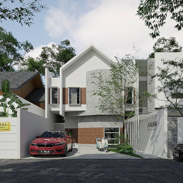 desain rumah minimalis batu alam