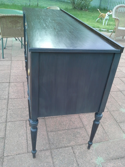 Charcoal Grey Vintage Mahogany Sideboard