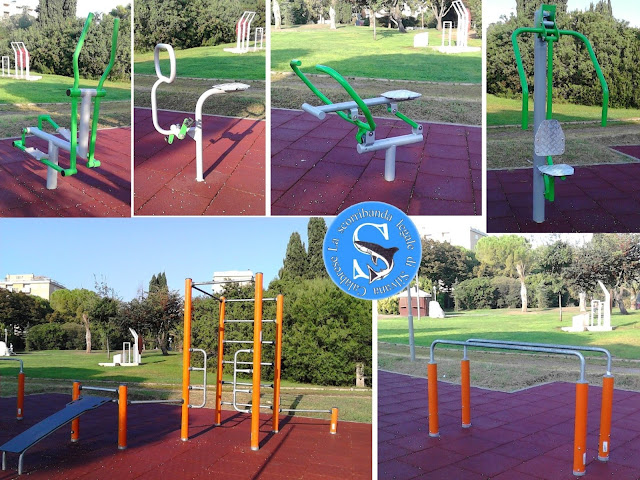 Attrezzi ginnici area fitness playground Parco 2 Giugno