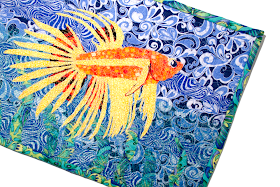 Free-form Quilting Fish Wall Hanging