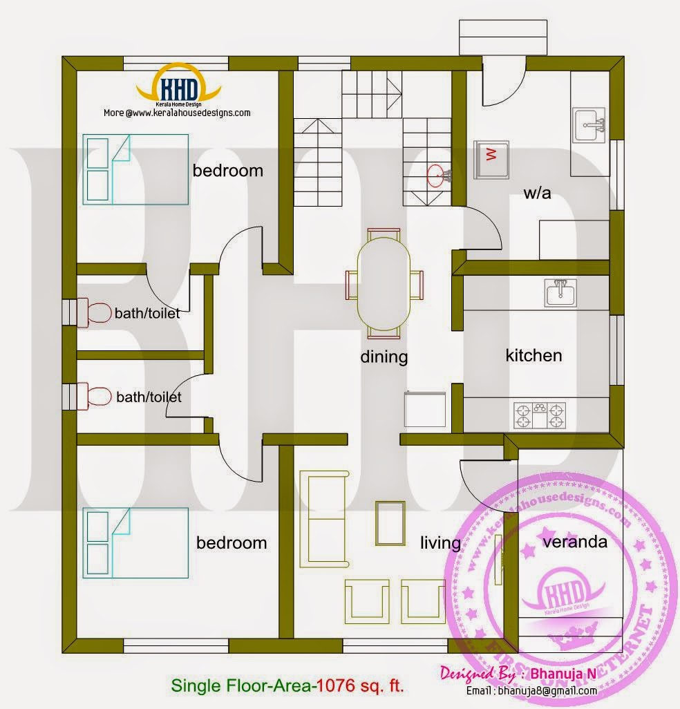 Small budget  house  plan  Kerala home  design and floor plans 