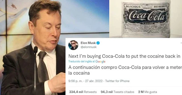 Elon Musk amenaza con comprar fábrica de Coca-Cola para ponerle cocaína a los productos