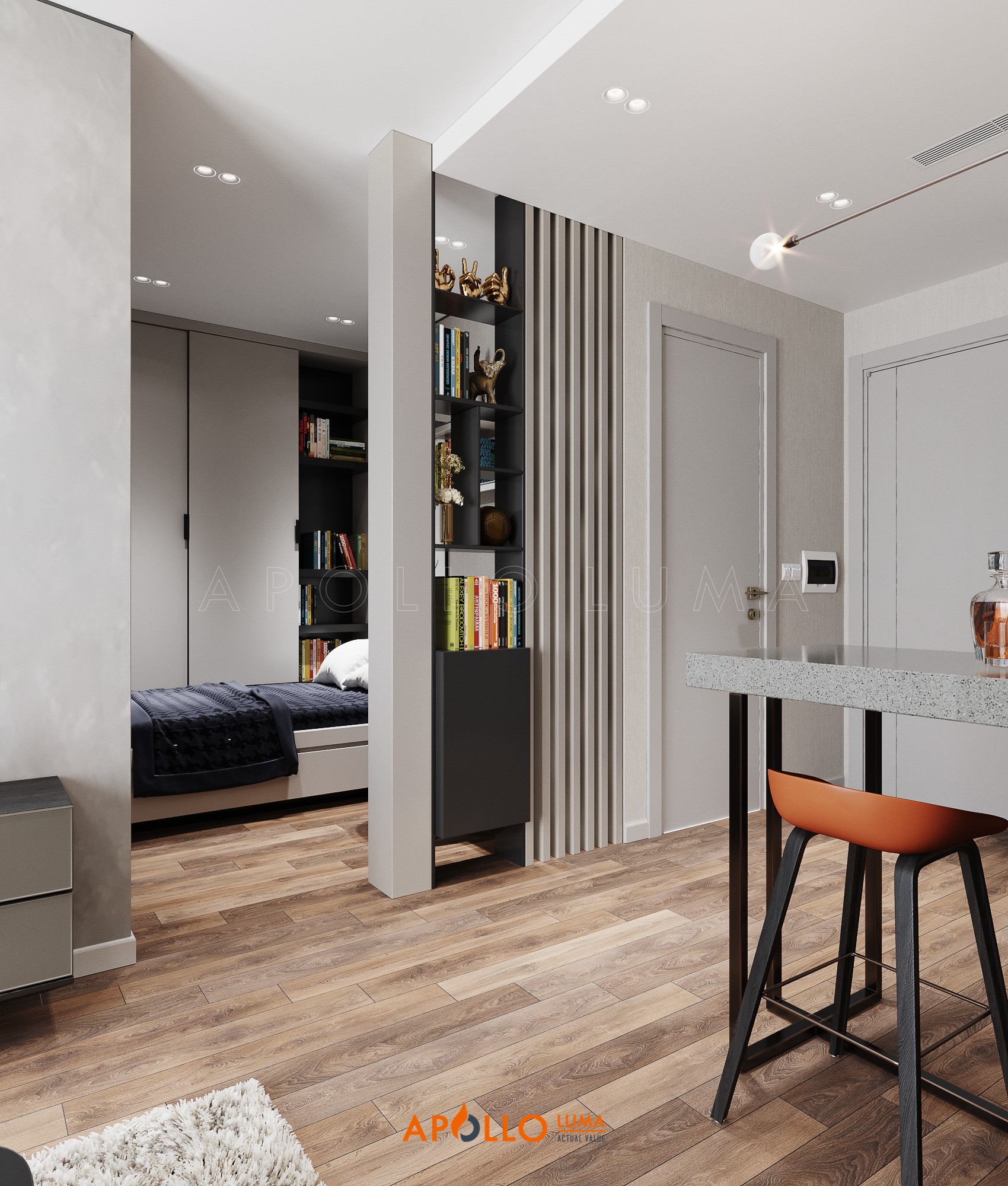 Thiết kế nội thất căn hộ 1 phòng ngủ Vinhomes Smart City Tây Mỗ