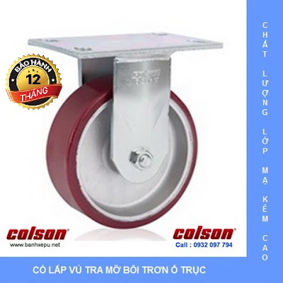 Bánh xe chịu lực 675kg Colson Mỹ càng cố định 8 inch | 6-8298-939 banhxedayhang.net