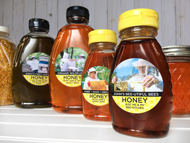 Custom Provide Your Own Photo honey labels for jars and bottles