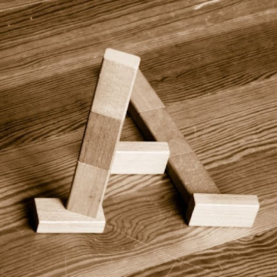 Impossible Alphabet 'A' Illusion with Wooden Blocks