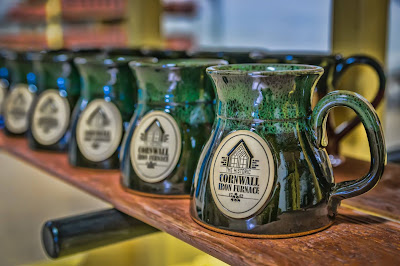 Green-stoneware-mugs-from-Cornwall-Iron-Furnace-store