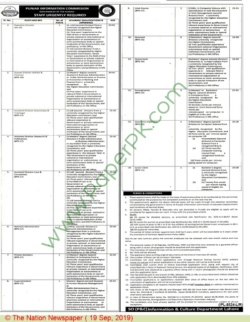 Punjab Information Commission (Screening Test for Various Posts)