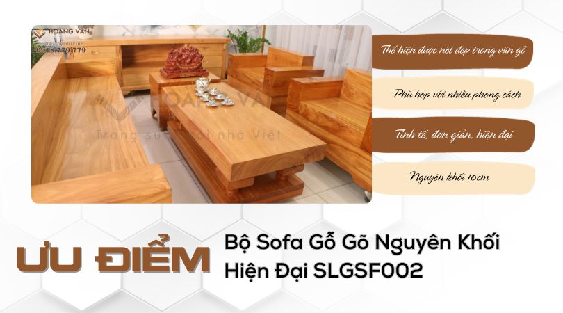 Bộ Sofa Gỗ Gõ Nguyên Khối SLGSF002