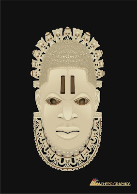 Vector Graphics of Benin Idia Mask By OhepoGraphics