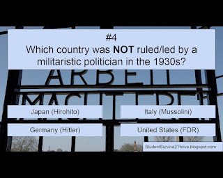 Which country was NOT ruled/led by a militaristic politician in the 1930s? Answer choices include: Japan (Hirohito), Italy (Mussolini), Germany (Hitler), United States (FDR)
