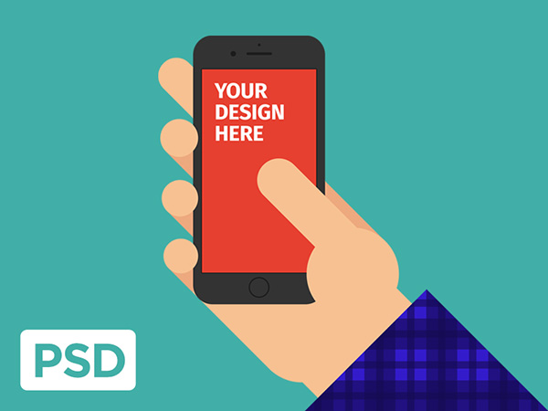 Smartphone & Tablet Mockup PSD Terbaru Gratis - FlatiPhone 6s in Hand Mockup