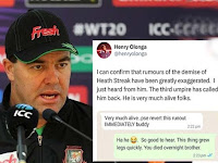 Heath Streak ‘very much’ alive: Henry Olonga confirms hours after announcing cricketer’s death.