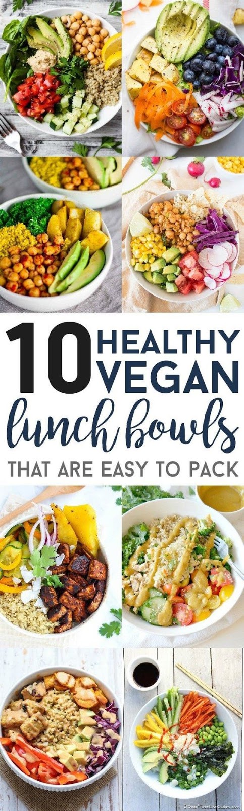 Ditch the fast-food and pack one of these vegan lunch bowls instead! They're easy to prepare ahead of time and are full of healthy, tasty ingredients.