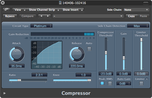 Logic 9 default compressor plugin