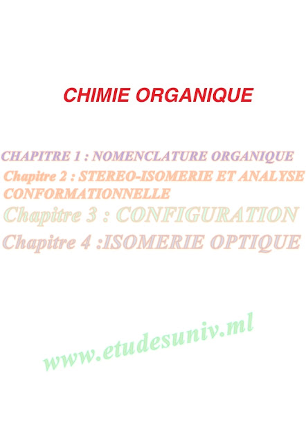 Chimie Générale II : Chimie Organique SMC-SMP